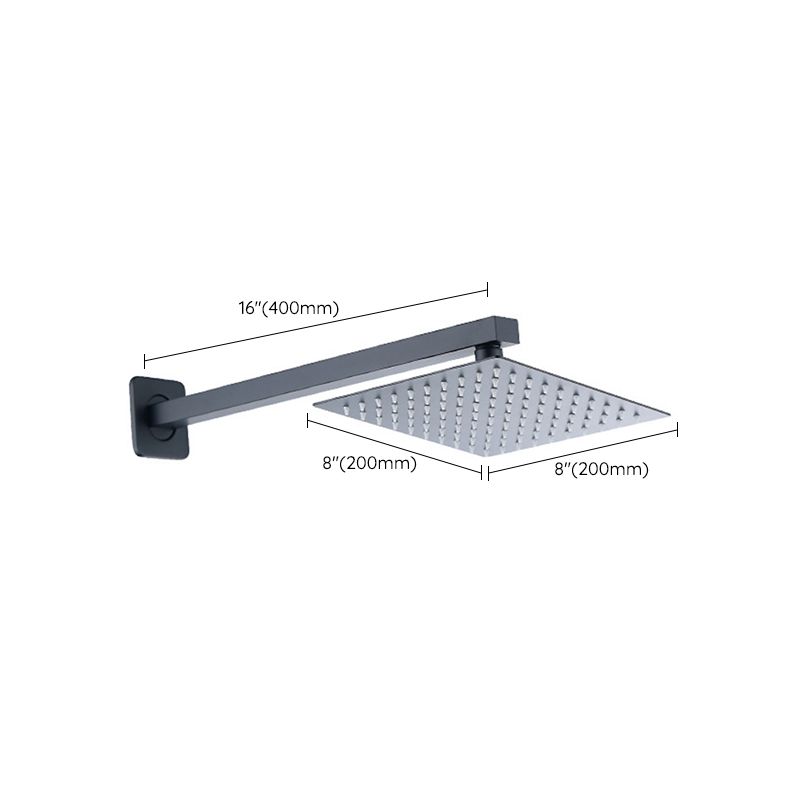 Avtoit | Black Square Fixed Shower Head Modern Style Wall Mounted Shower Head