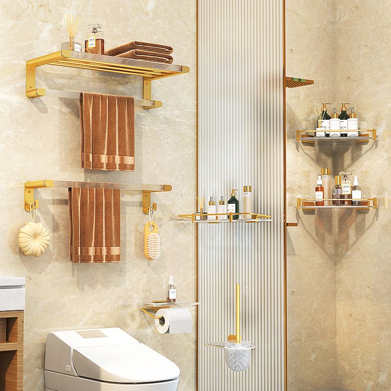 Avtoit | Modern Bathroom Hardware Set Towel Rack Bathroom Shelf Gray/Gold Bathroom Hardware Set