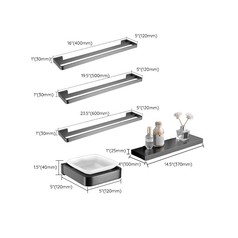 Avtoit | Gray metal modern bathroom accessories as a single piece or as a set