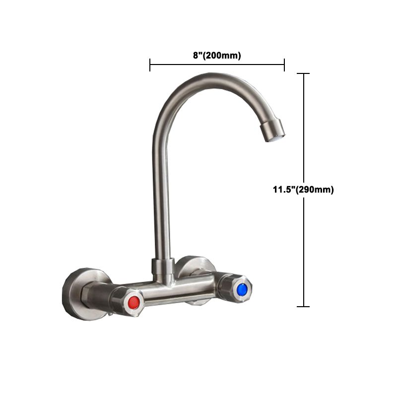 Avtoit | Round 2-Handle Bathroom Faucet Single Hole Wall Mounted Bathroom Faucet