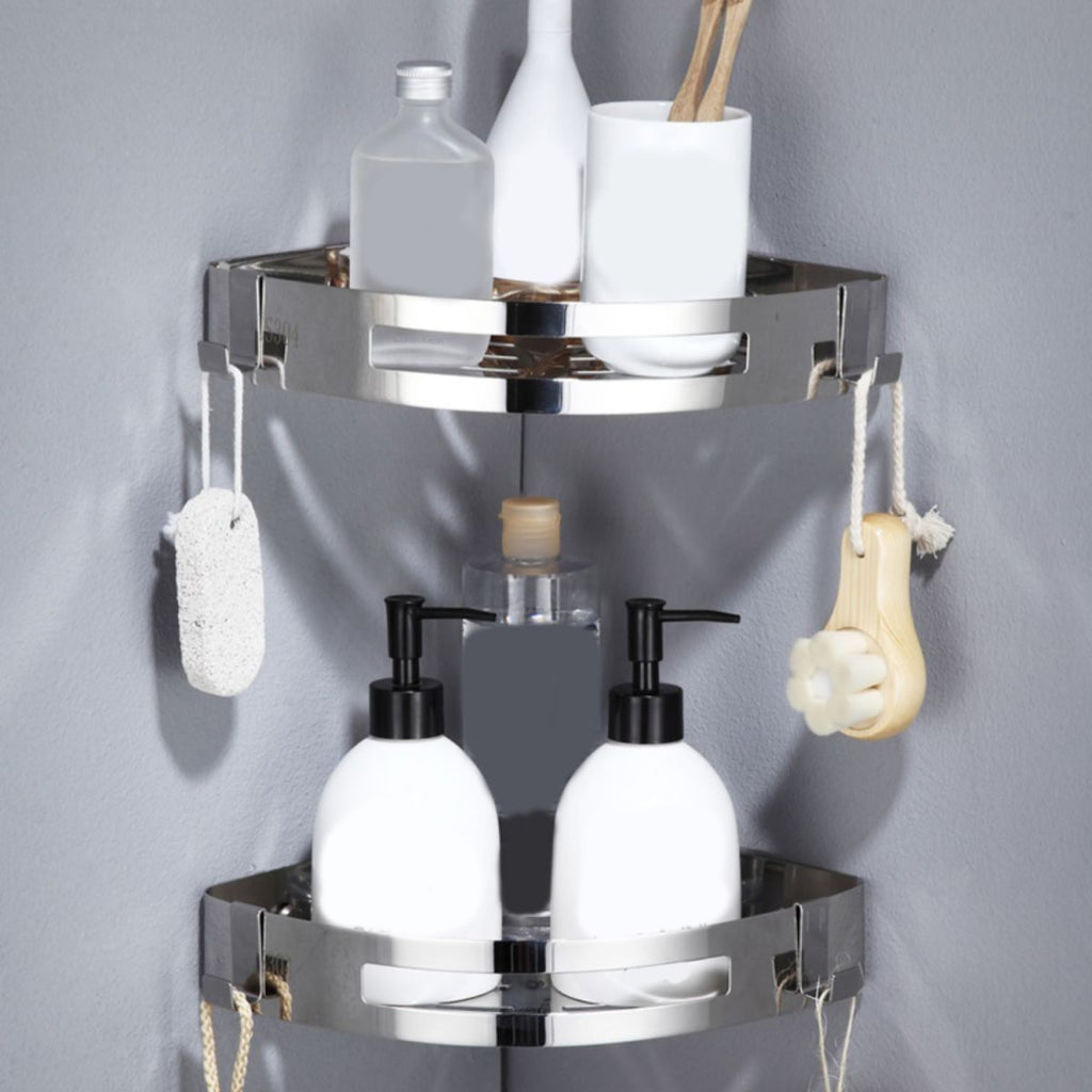 Avtoit | Modern Stainless Steel Bathroom Accessory Set Rectangular & Triangle Bathroom Shelf