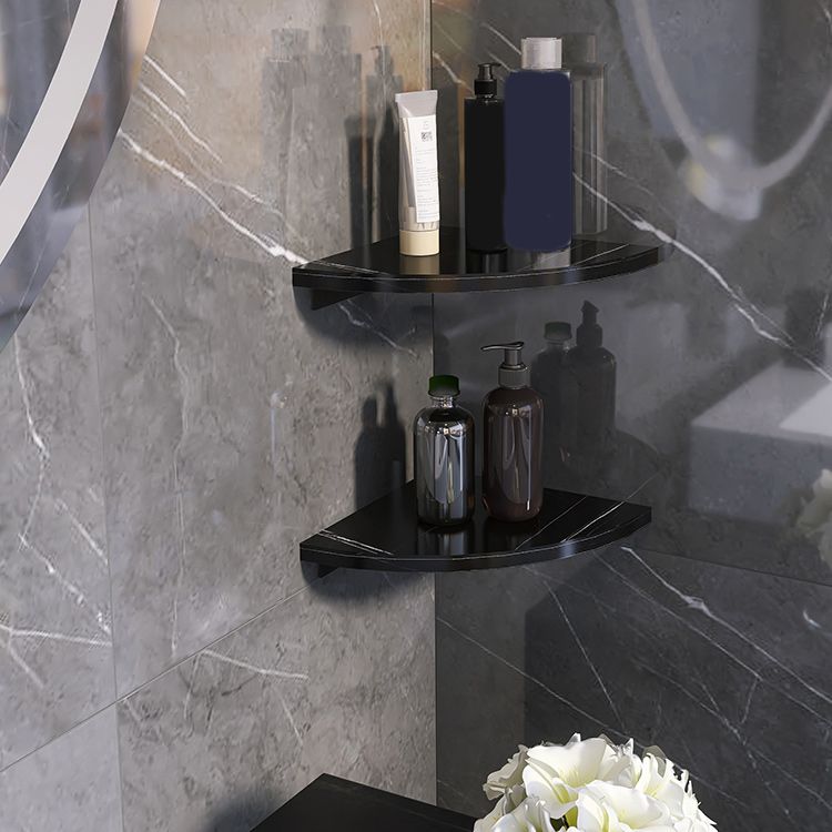 Avtoit | 3-piece modern bathroom accessory set marble and metal bathroom shelf