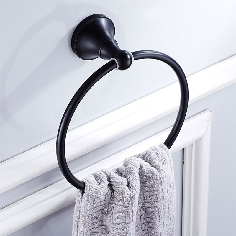Avtoit | Metal Bathroom Set 4-piece Traditional Style Black Bathroom Accessory Set