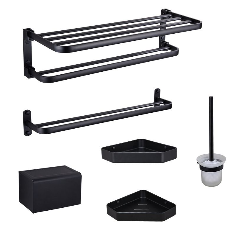 Avtoit | Modern Bathroom Accessory Set Matte Black/Grey Bathroom Shelf/Towel Holder & Paper Holder