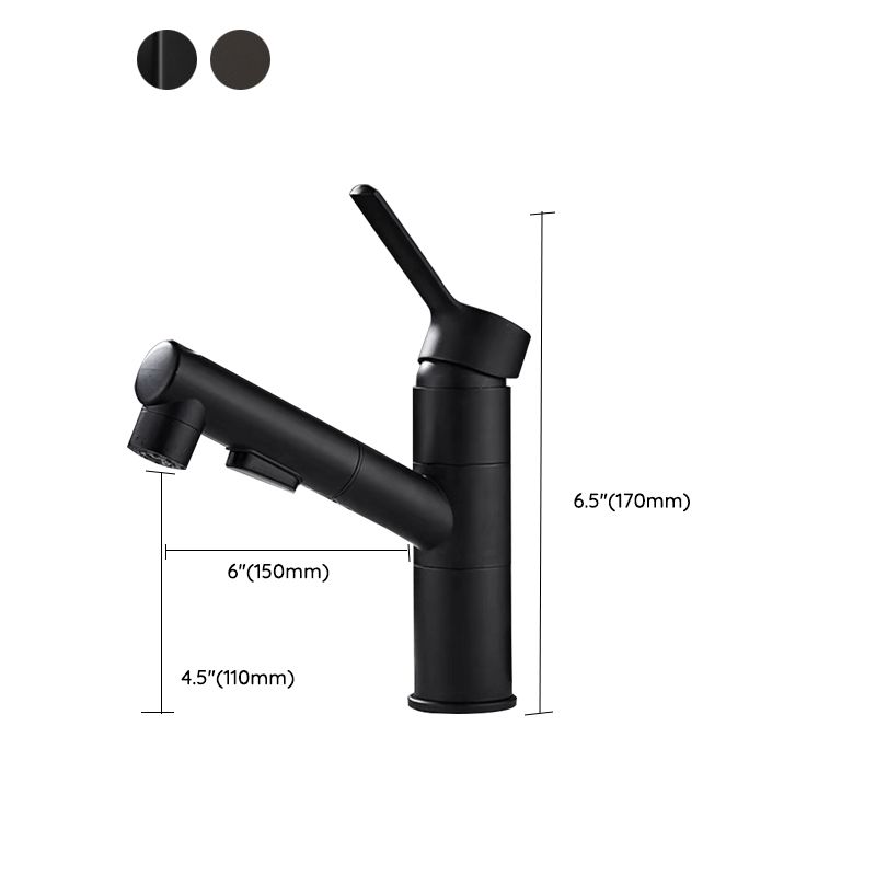 Avtoit | Bathroom vessel faucet high arc three-way spout single-handle faucet with pull-out sprayer