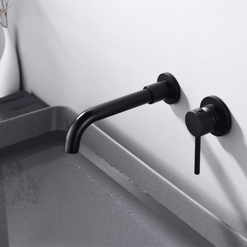 Avtoit | Round Single Handle Bathroom Faucet 2-Hole Wall Mounted Bathroom Faucet with Swivel Head