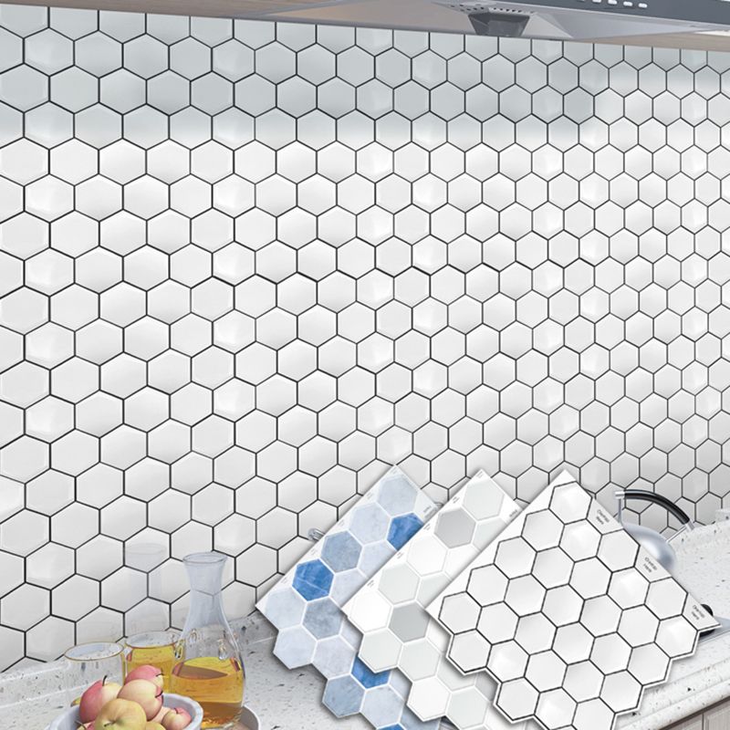 Avtoit | Peel-and-Stick Tiles Hexagonal Waterproof PVC Peel & Stick Mosaic Tile for Shower
