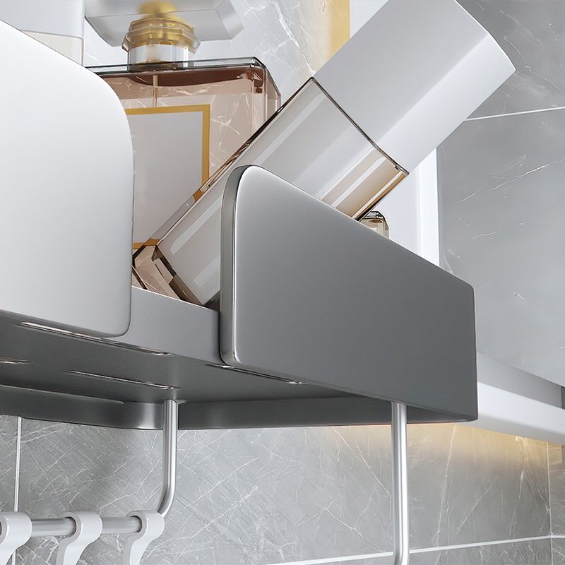 Avtoit | 3-piece modern bathroom hardware set aluminum bathroom shelf in gray