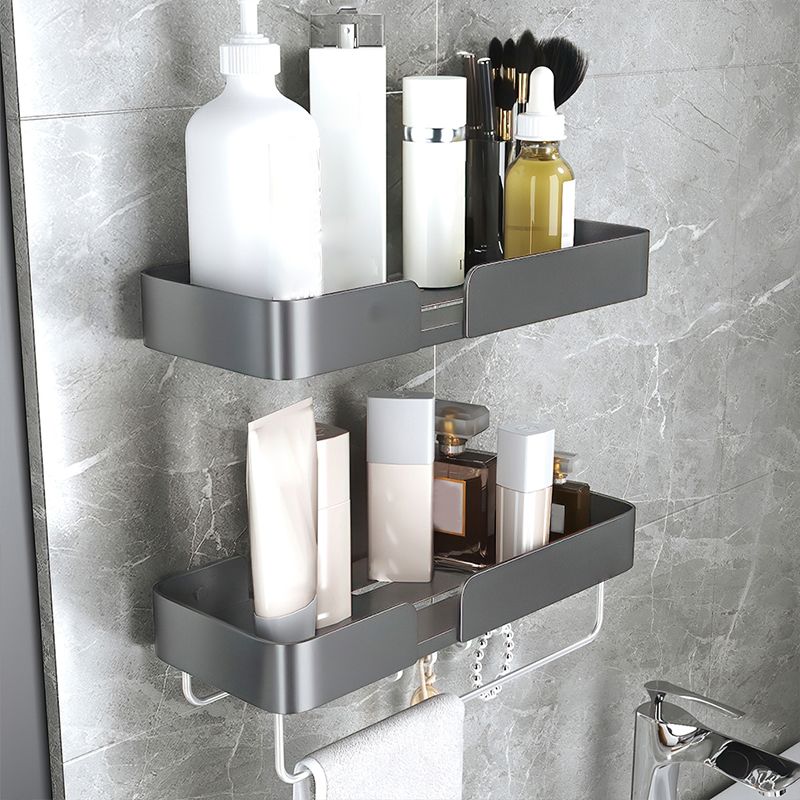 Avtoit | 3-piece modern bathroom hardware set aluminum bathroom shelf in gray