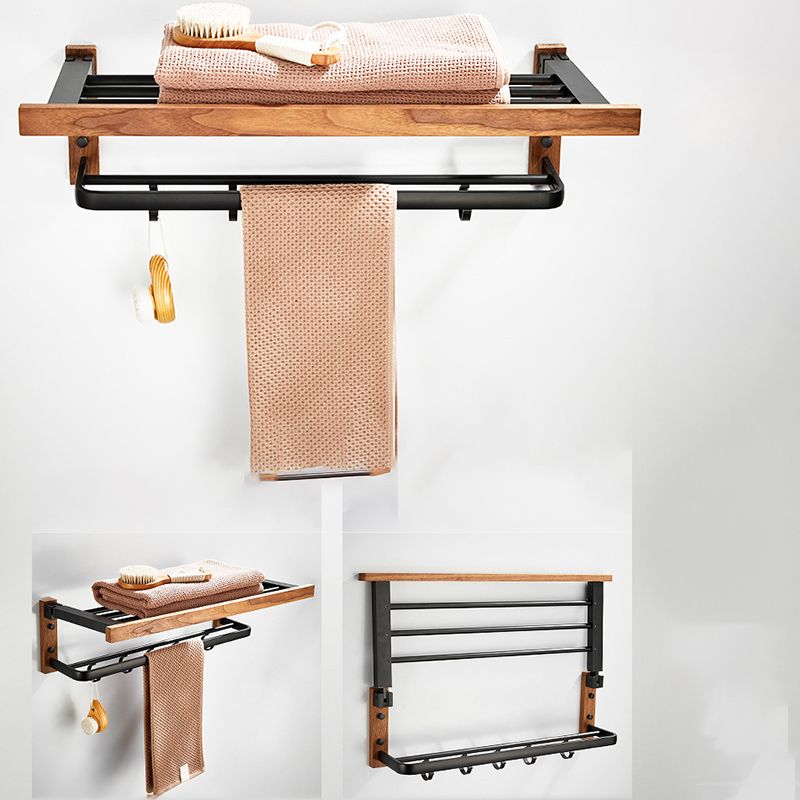 Avtoit | Wood and Aluminum Bath Accessory Set Black Bathroom Accessory Kit