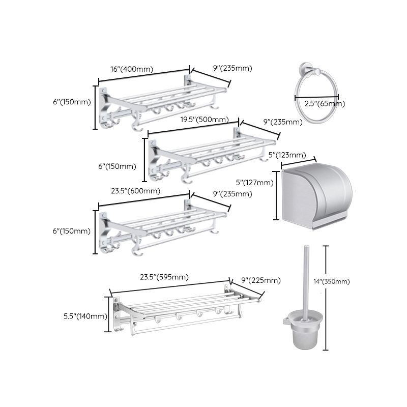 Avtoit | Modern Bathroom Accessories Hardware Set Silver Bathroom Accessories Kit