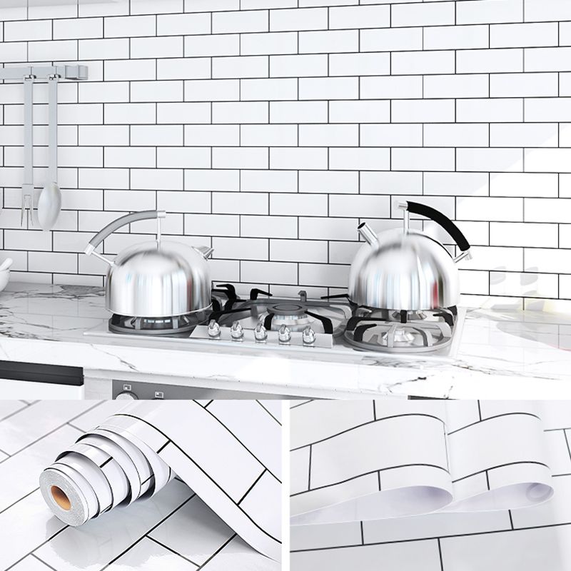 Avtoit | Modern Kitchen Backsplash Wallpaper Plaid Print Peel and Stick Backsplash Tile