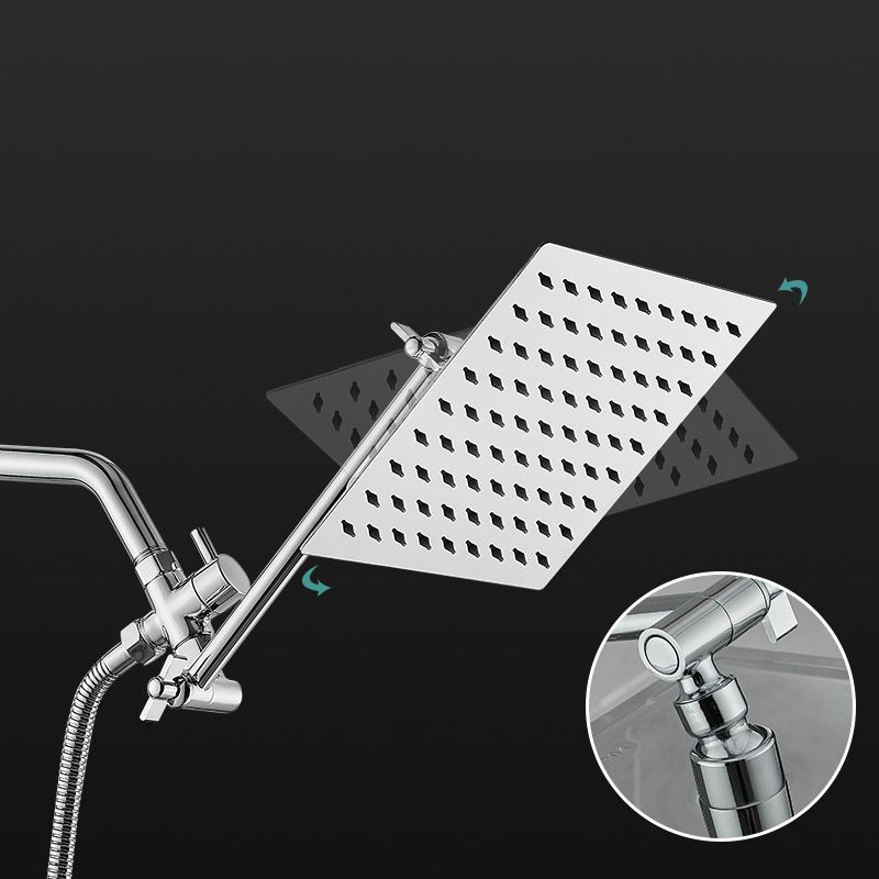 Avtoit | Wall Mounted Adjustable Shower Head Modern Square Metal Shower Head