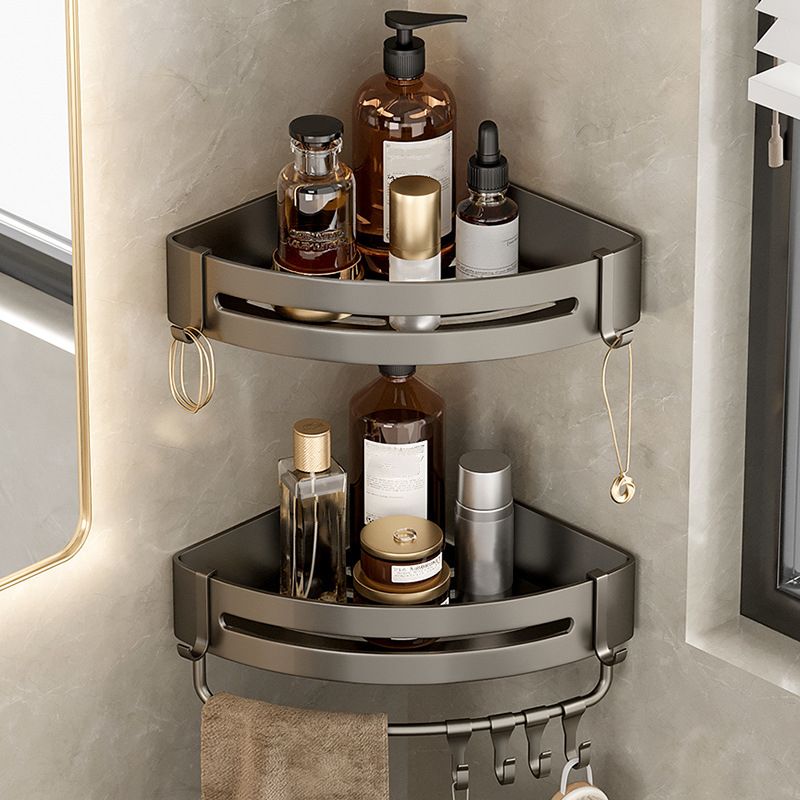 Avtoit | Contemporary Aluminum Bathroom Accessory Set Gray Bath Shelf