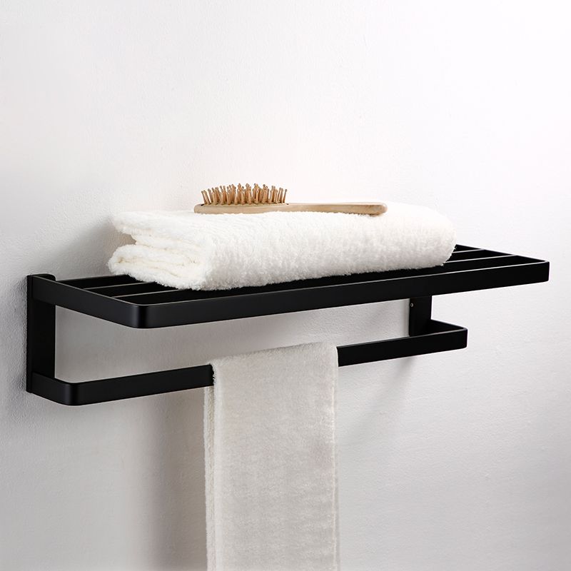 Avtoit | Black Bathroom Accessories Hardware Set with Towel Rail and Bath Shelf