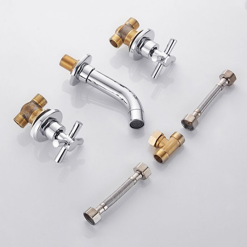 Avtoit | Modern Cross Handle Faucet Monochrome Wall Mounted Bathroom Faucet