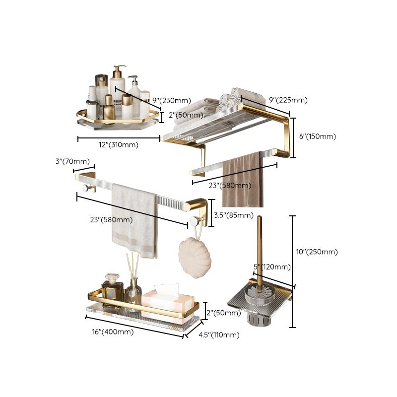Avtoit | Metal and Acrylic Bathroom Accessory Set Transparent Bathroom Accessories