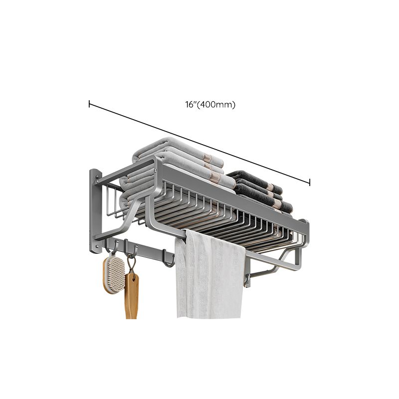 Avtoit | Modern Metal Bath Accessory Set Polished Silver Bath Shelf/Paper Holder/Towel Hook