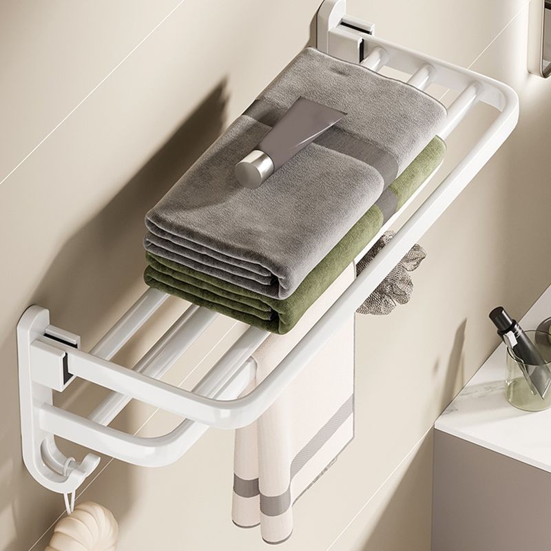 Avtoit | Contemporary Bathroom Hardware Set in White with Bath Shelf/Towel Holder/Paper Holder