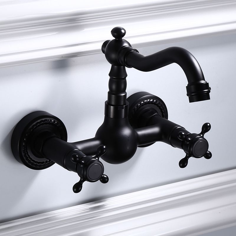 Avtoit | Traditional Wall Mounted Metal Bathtub Filler Low Arc Waterfall Bathroom Faucet