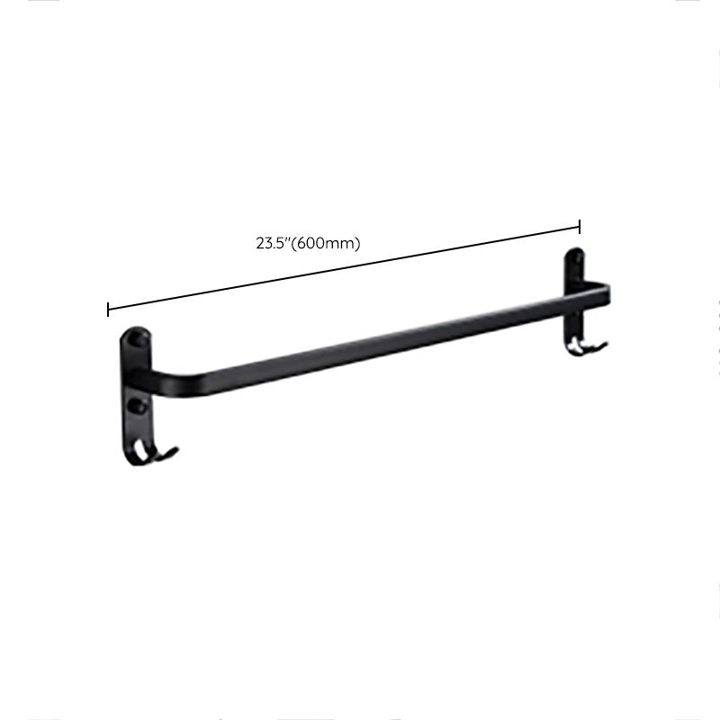 Avtoit | Contemporary Bathroom Accessory Set Black Surface Bathrobe Hook/Towel Ring Bar