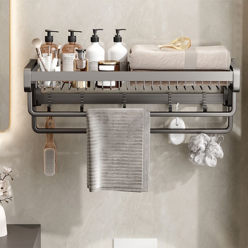 Avtoit | Contemporary bathroom accessory set made of matte stainless steel-aluminum with bathrobe hook/towel rail
