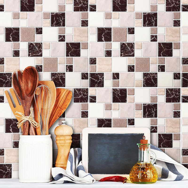 Avtoit | Pattern Matte Color Stone Peel and Stick Mosaic Tile Peel and Stick Tile Set of 2