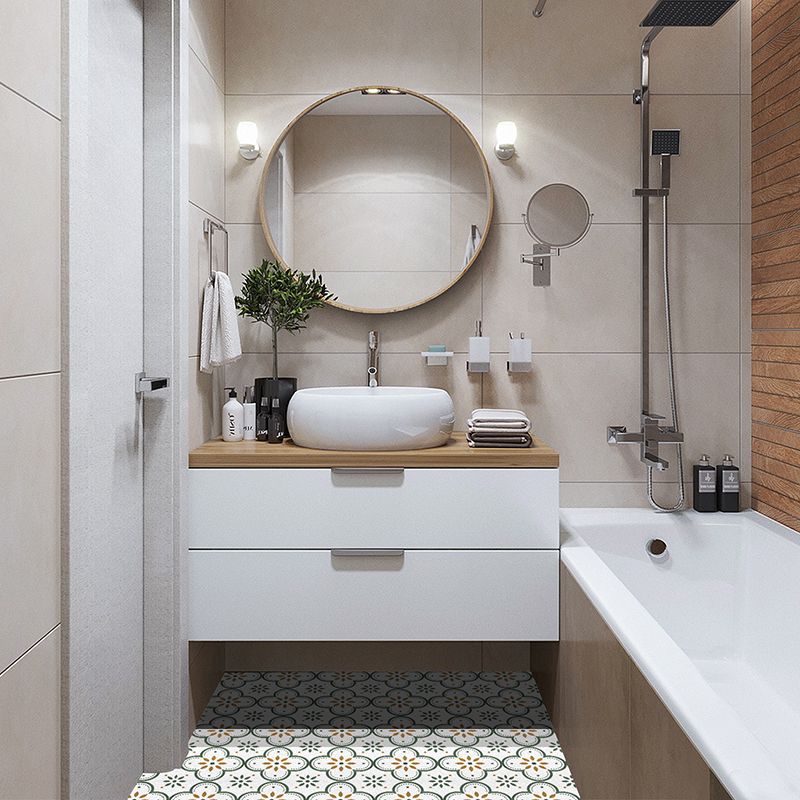 Avtoit | Peel and Stick PVC Flooring Matte Vinyl Flooring with Floral Pattern