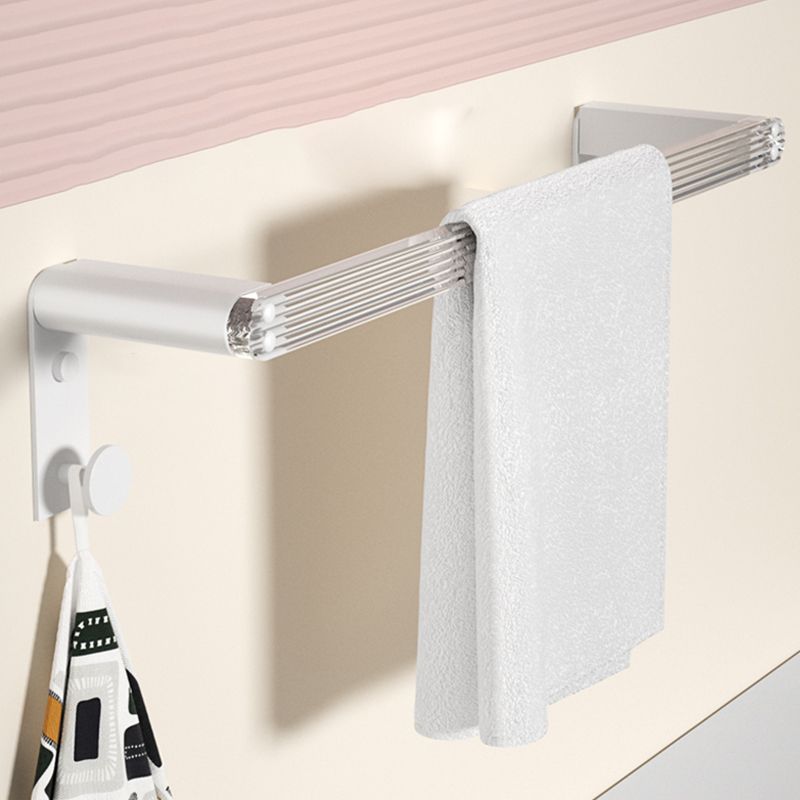 Avtoit | White Bathroom Accessory Set Metal & Acrylic Bathroom Set with Bath Shelf/Towel Hook