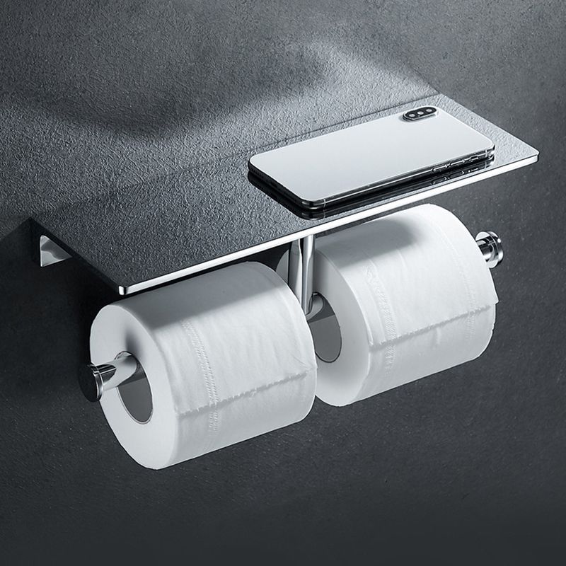 Avtoit | Contemporary 2-piece bathroom set made of polished chrome stainless steel toilet paper holder