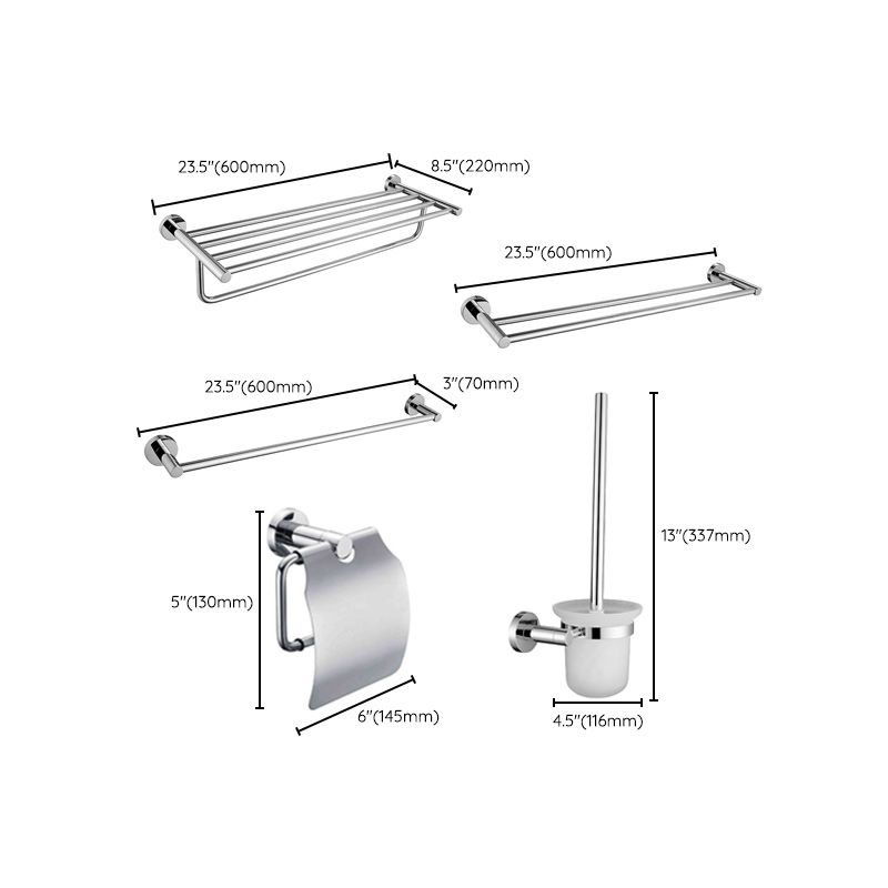 Avtoit | Polished Chrome Modern Bathroom Accessories Set with Towel Bar/Paper Holder