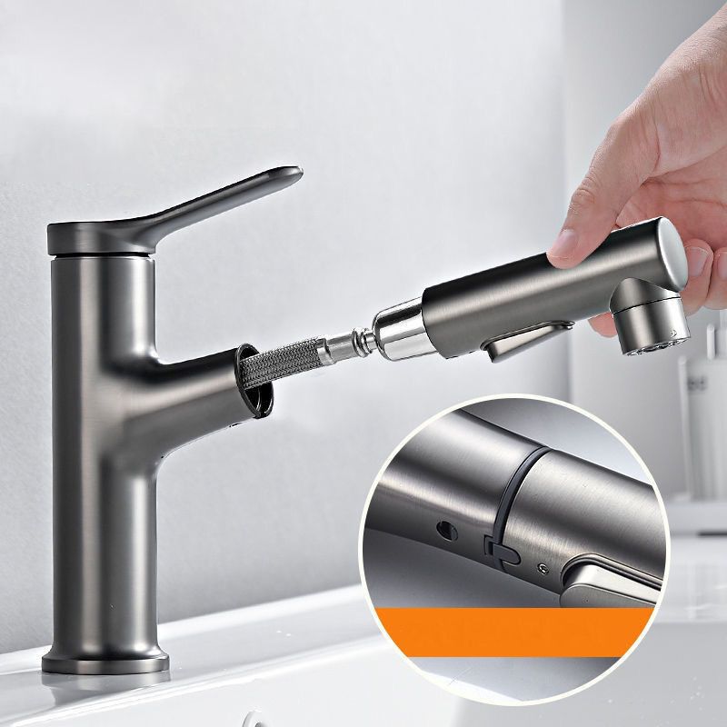 Avtoit | Pull-out simple bathroom sink tap 1 hole single lever faucet