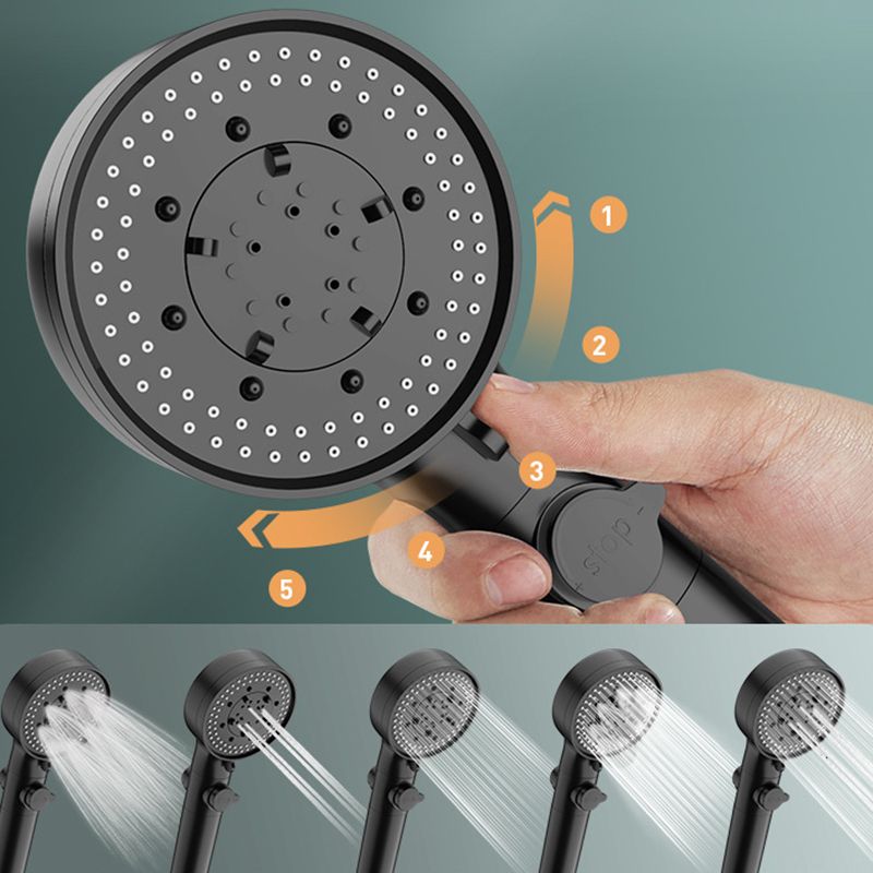 Avtoit | Bathroom Shower Head 5-Stream Round Hand Shower Holder Wall Mount Shower Head