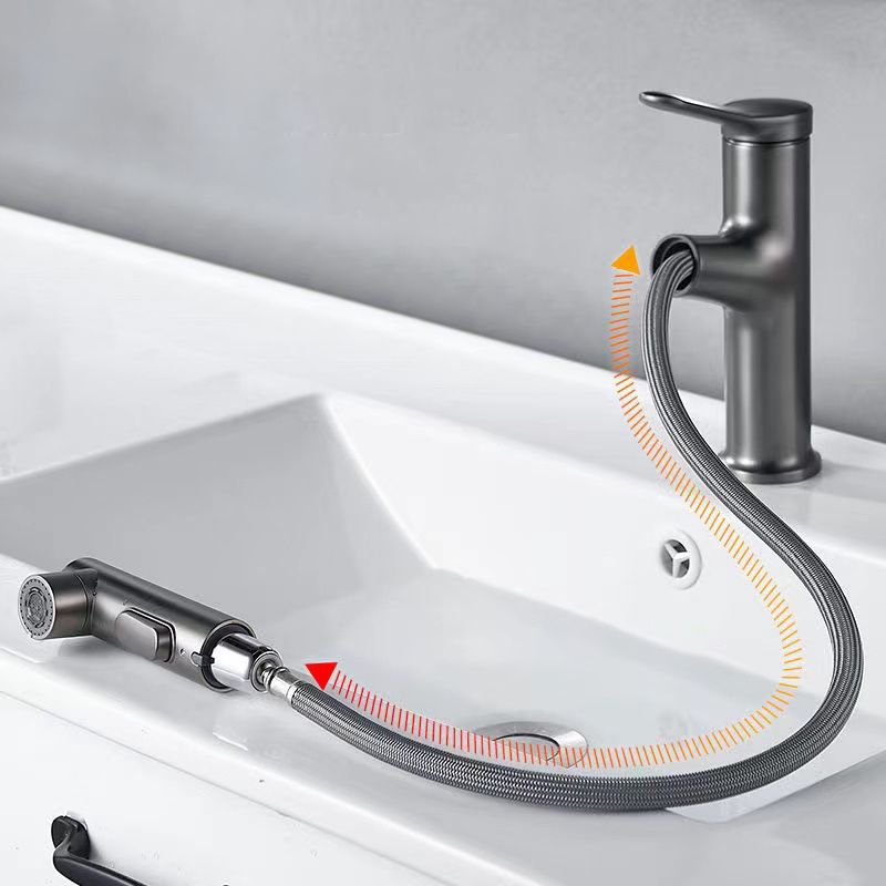 Avtoit | Modern Style Extendable Vessel Faucet Single Handle Low Arc Copper Vessel Faucet