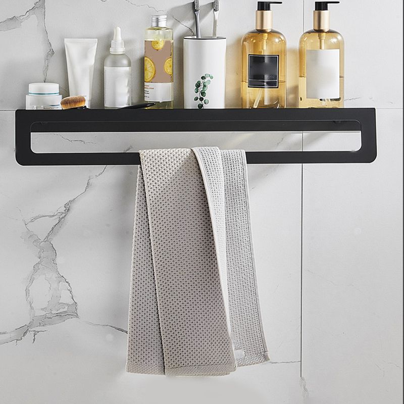 Avtoit | 7-piece bathroom hardware set matte black/gray with bath shelf/towel holder/bath towel hooks