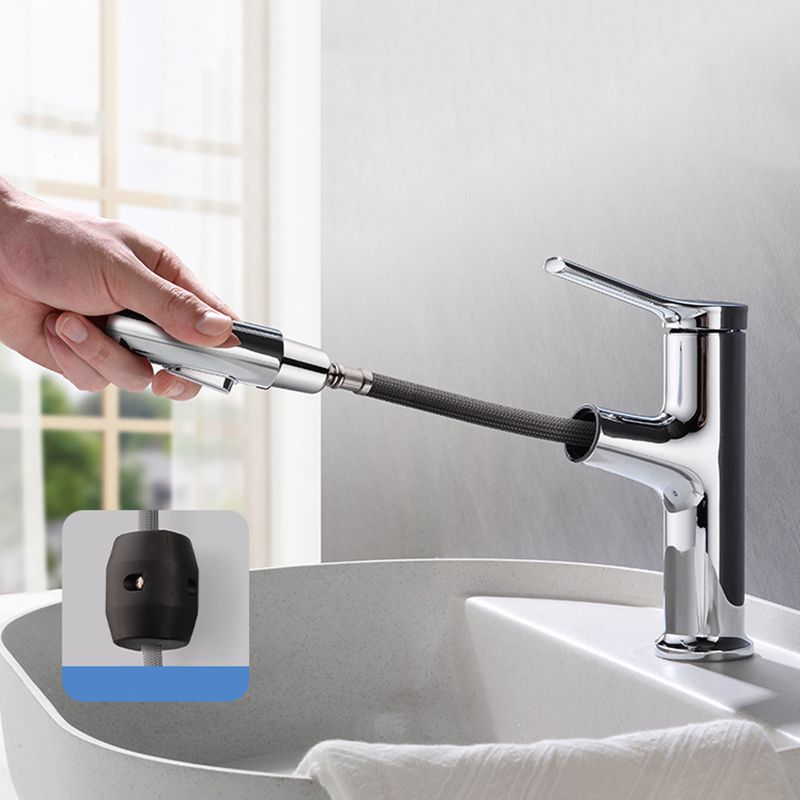 Avtoit | Round contemporary bathroom faucet with lever handle and single hole installation