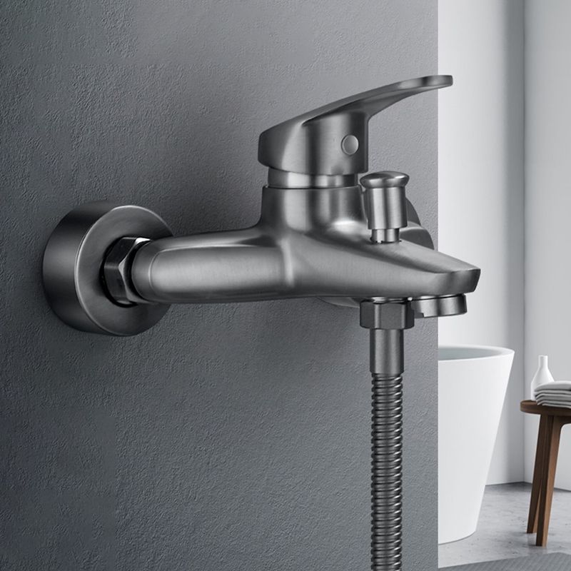 Avtoit | Bathtub filler wall mount hand shower single lever handle 2 holes low arc bathtub faucet with hose