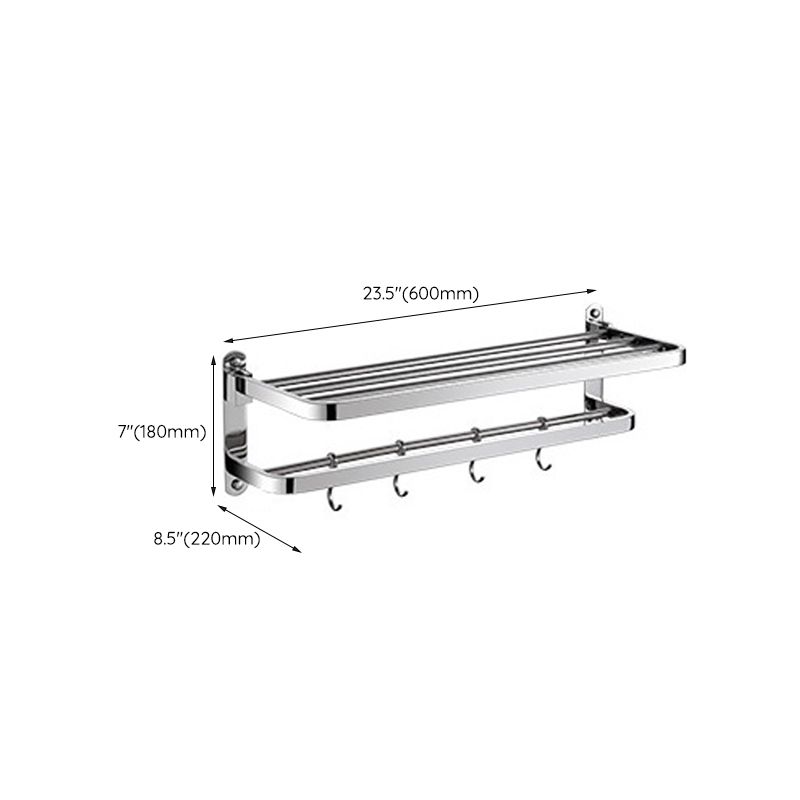 Avtoit | Polished Chrome Modern Bathroom Accessory Set in Stainless Steel with Bath Shelf/Towel Bar