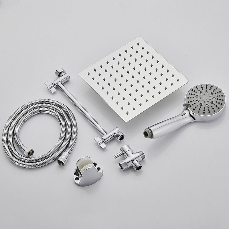 Avtoit | Silver Square Fixed Shower Head Modern Style Wall Mounted Shower Head