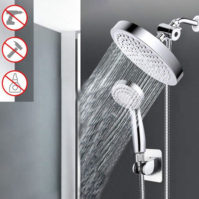 Avtoit | Contemporary Shower Combination Double Shower Head Chrome Wall Mounted Round Shower Head