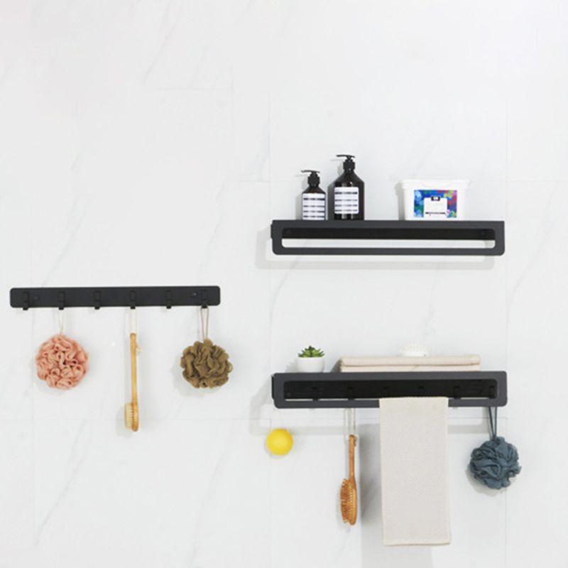 Avtoit | 7-piece Bathroom Hardware Set Matte Black/Grey with Bath Shelf/Towel Holder/Bath Towel Hook