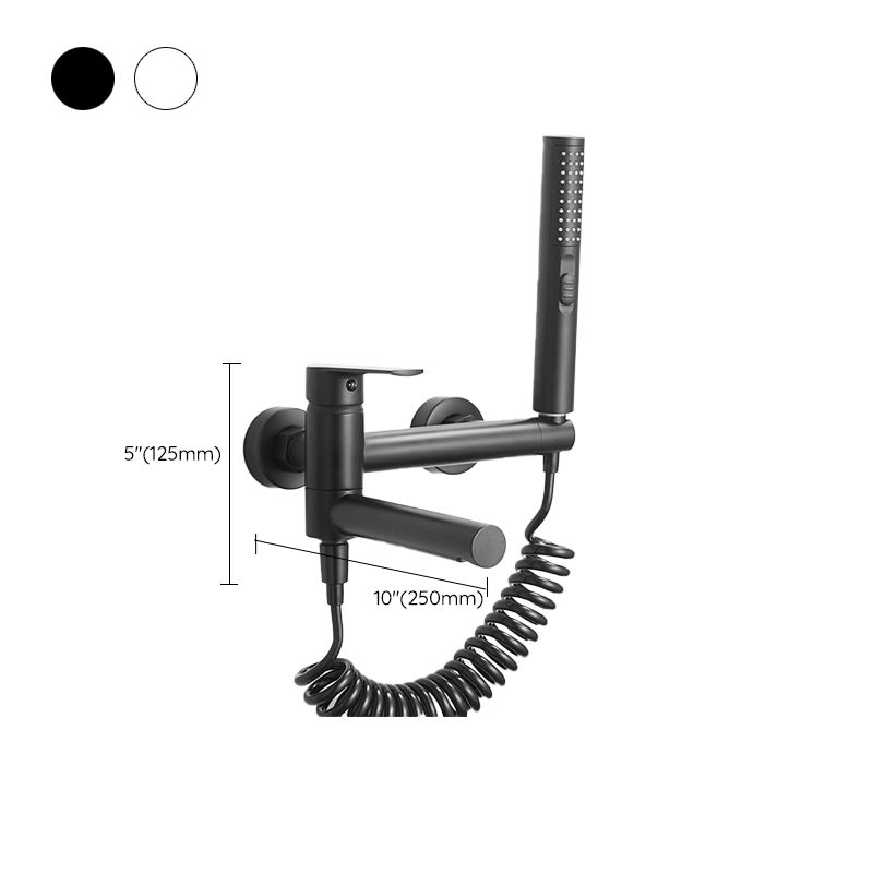 Avtoit | Swivel spout bathtub faucet single lever handle hand shower bathtub filling valve with shower hose