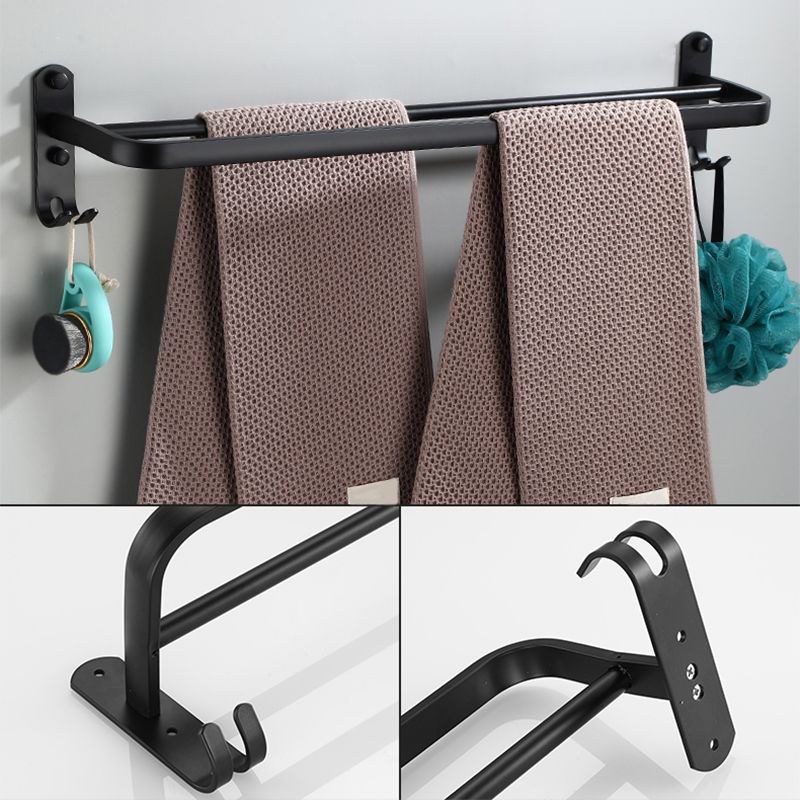 Avtoit | Contemporary Bathroom Accessory Set Black Surface Bathrobe Hook/Towel Ring Bar