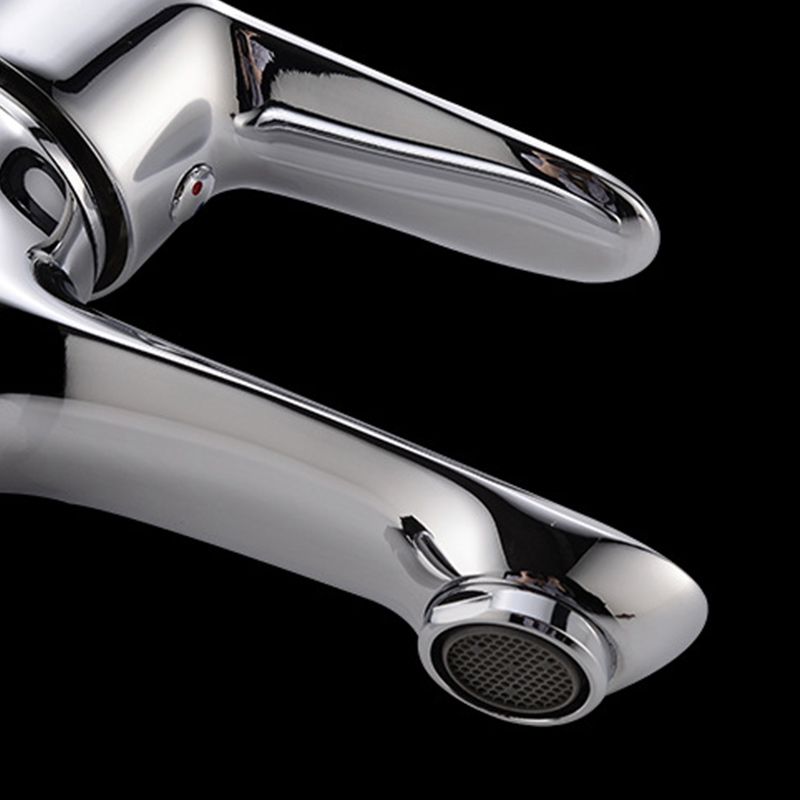 Avtoit | Basic Metal Sink Faucet Silver Bathroom Faucet with Lever Handle