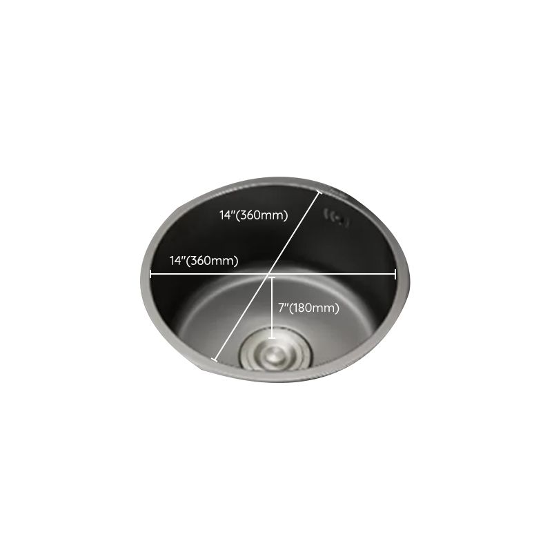 Avtoit | Kitchen Sink Round Single Bowl Color and Scratch Resistant Under-mounted Stainless Steel Kitchen Sink