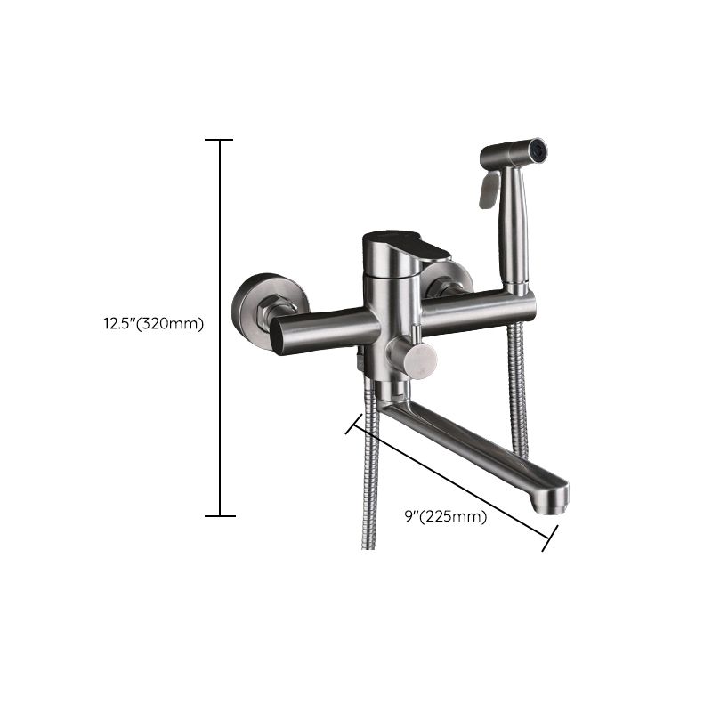 Avtoit | Wall-mounted metal bathtub filling low arch swivel bathtub mixer