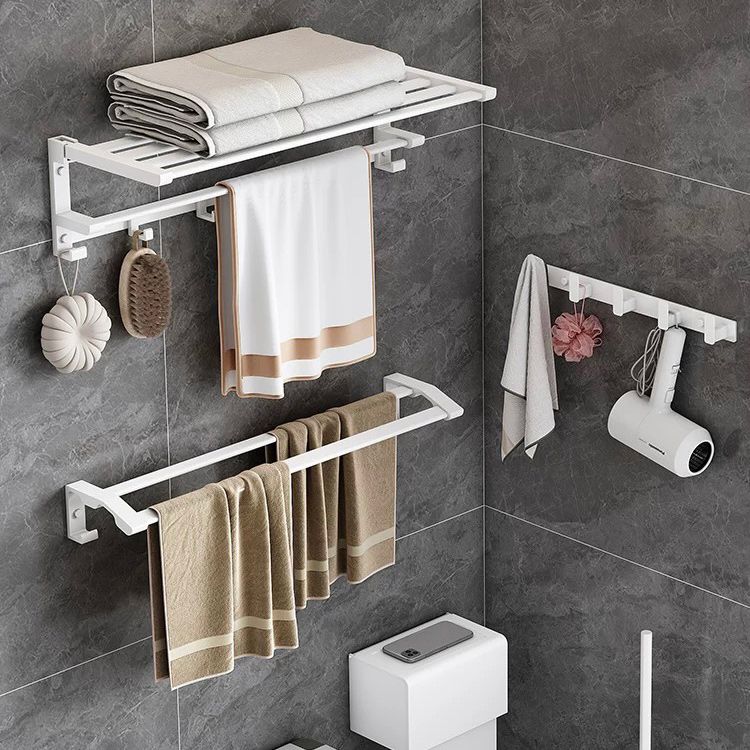 Avtoit | Modern White Bathroom Hardware Set Towel Rack Bath Shelf Bathroom Hardware Set