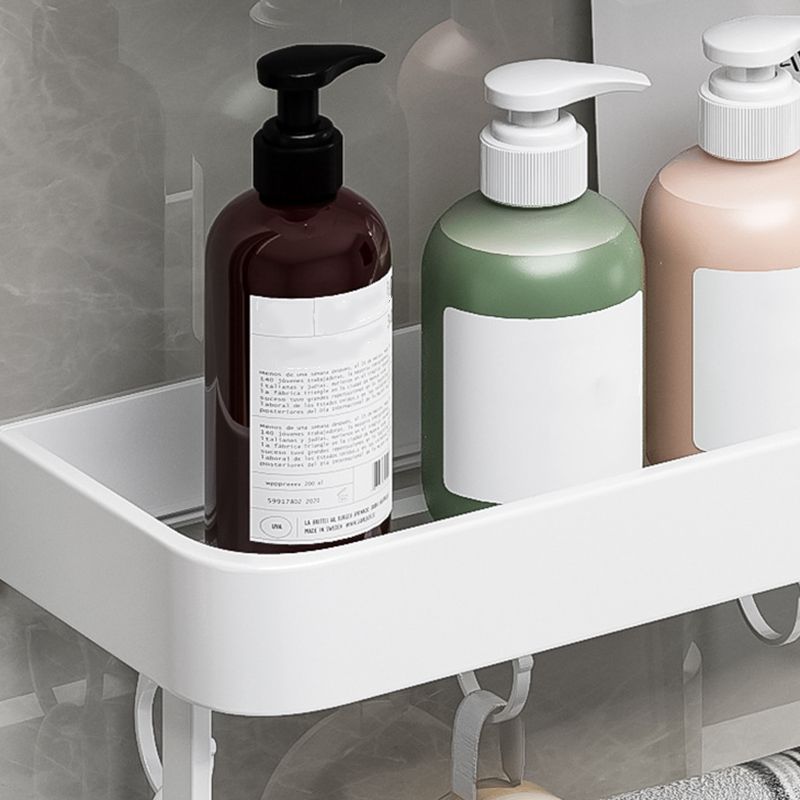 Avtoit | Contemporary Bathroom Accessory Set Metal Bath Shelf in White