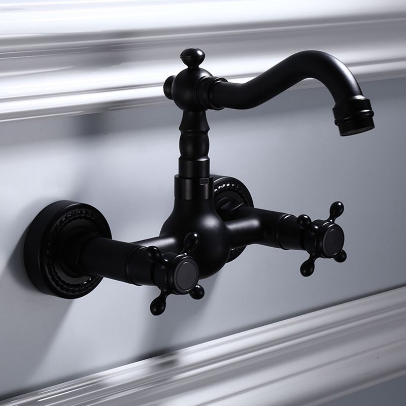 Avtoit | Traditional Wall Mounted Metal Bathtub Filler Low Arc Waterfall Bathroom Faucet