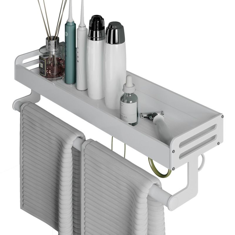 Avtoit | 2-piece modern bathroom accessory set White rectangular bath shelf